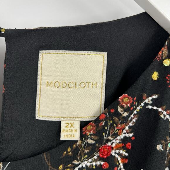 Modcloth Black Floral Midi Dress - Picture 8 of 11